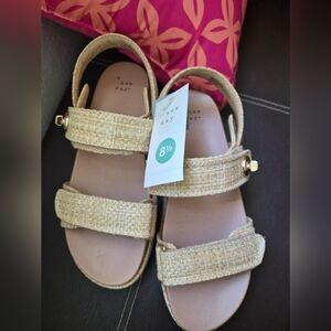 A New Day Beige Woven Strap Sandals - Size 8½